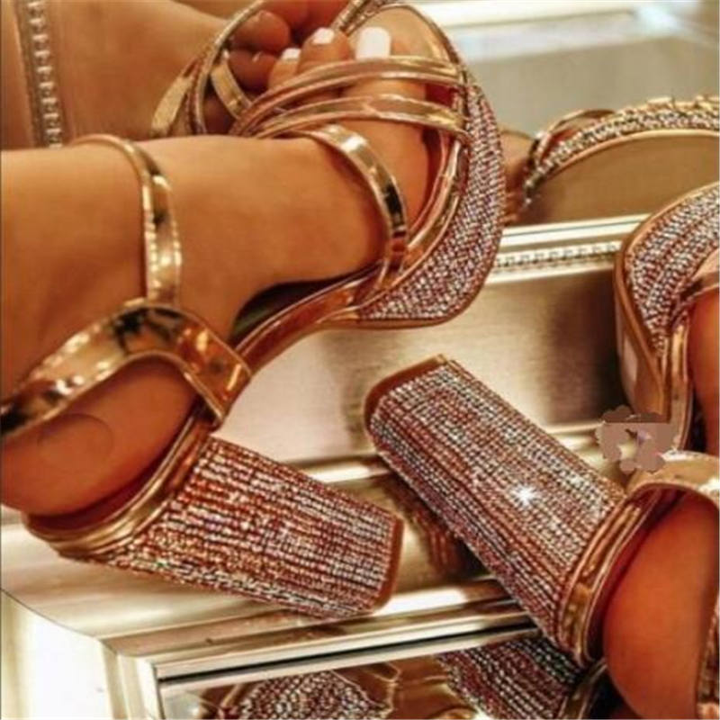 Crystal High Heels Platform Sandals