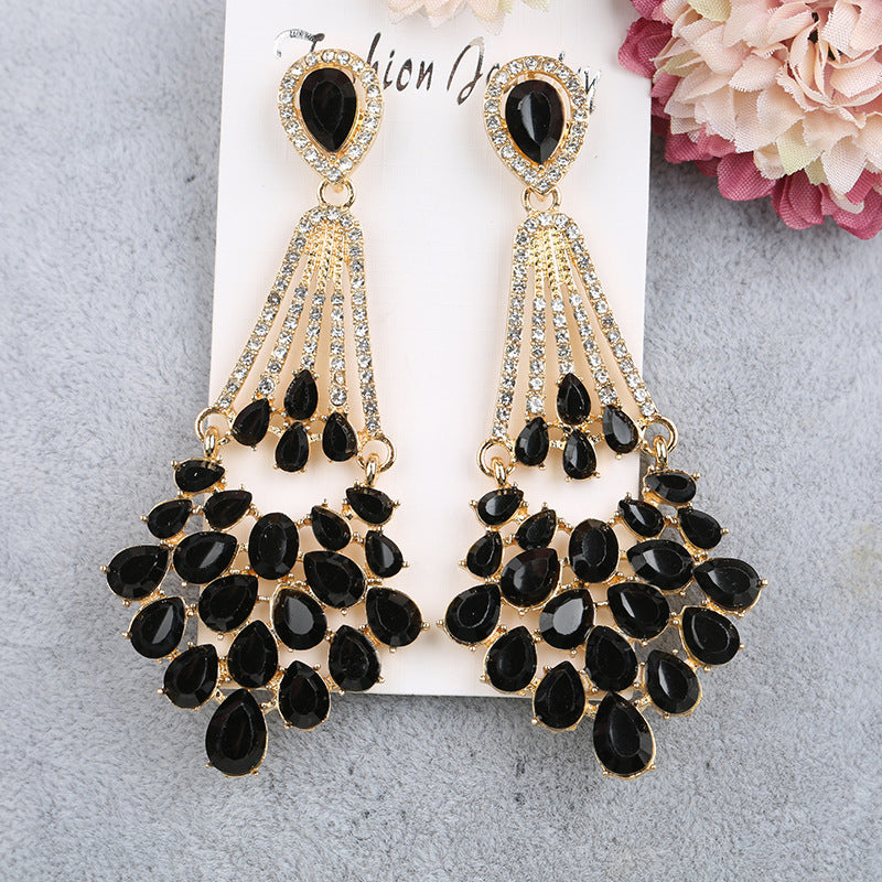 Vintage Hollow Cystal Rhinestone Drop Earrings