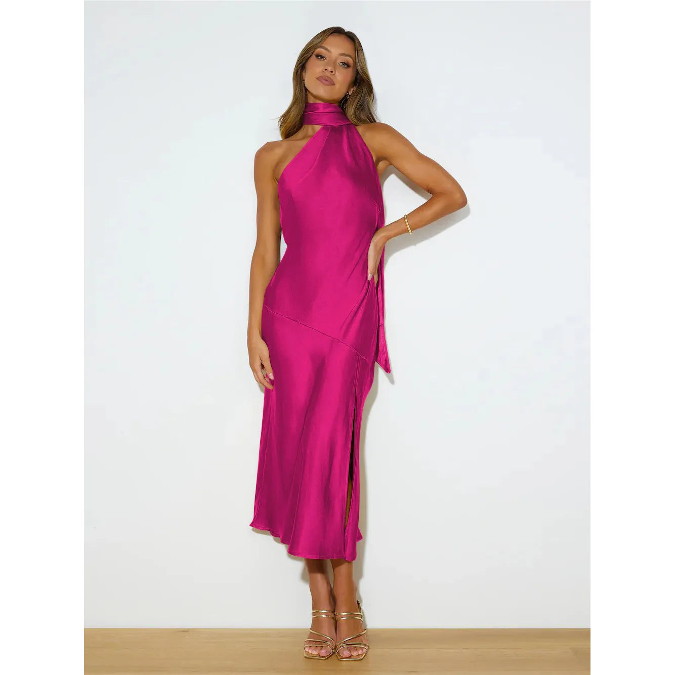 Elegant Halter Bodycon Cocktail Long Evening Dresses