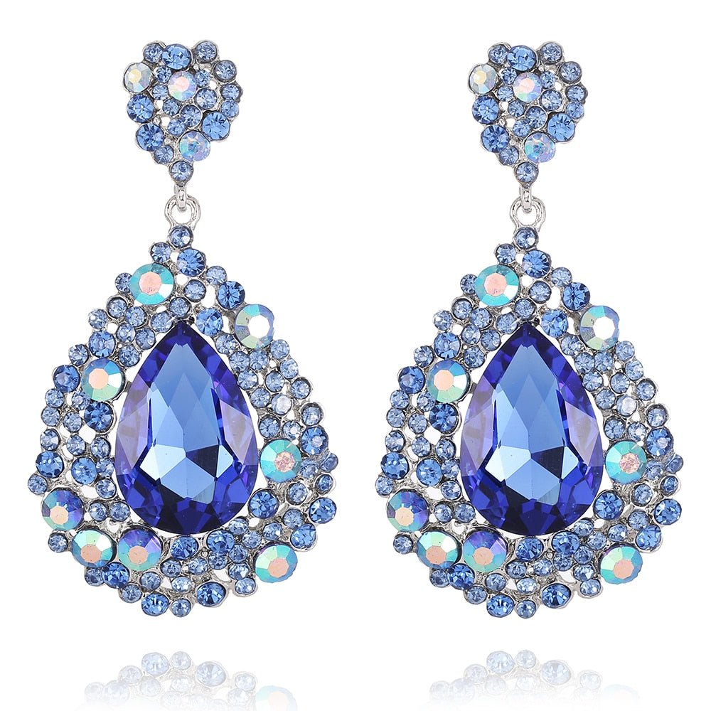 Fashion Crystal Big Water Drop Earrings