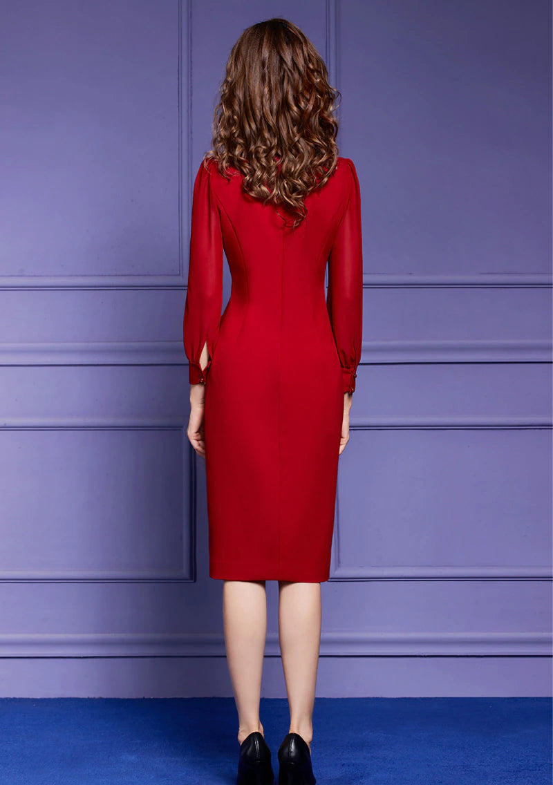 Elegant Beading High Quality V-Neck Cocktail Party Pencil Dress