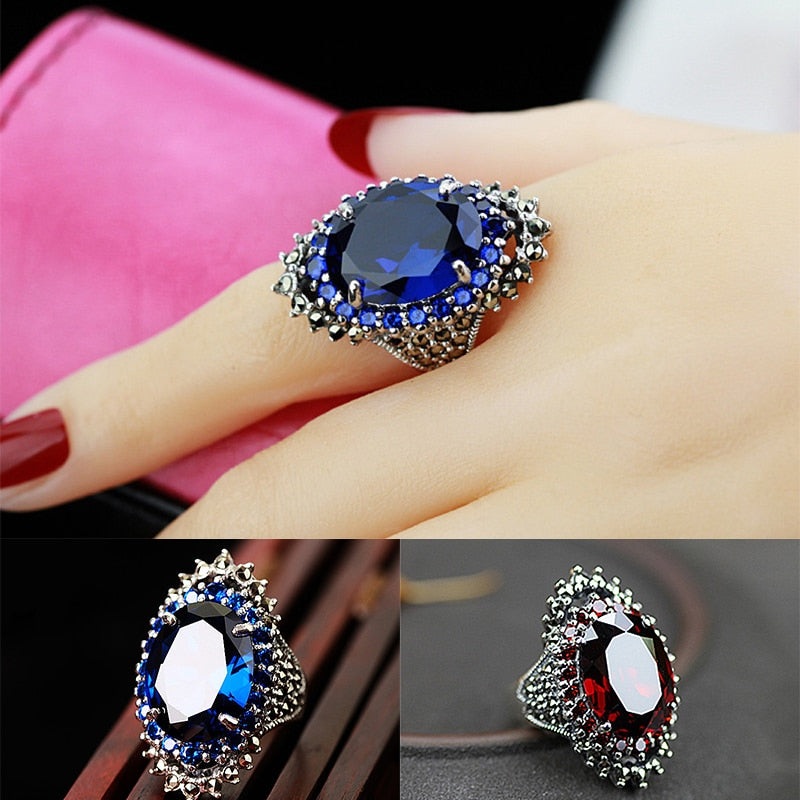 Gorgeous Red or Blue Stone Ring