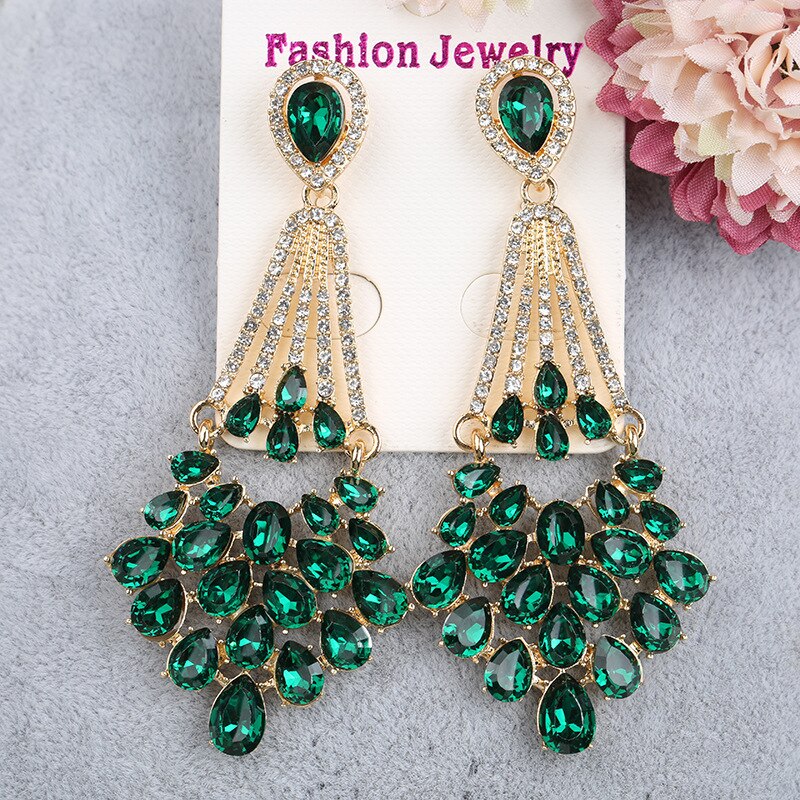 Vintage Hollow Cystal Rhinestone Drop Earrings