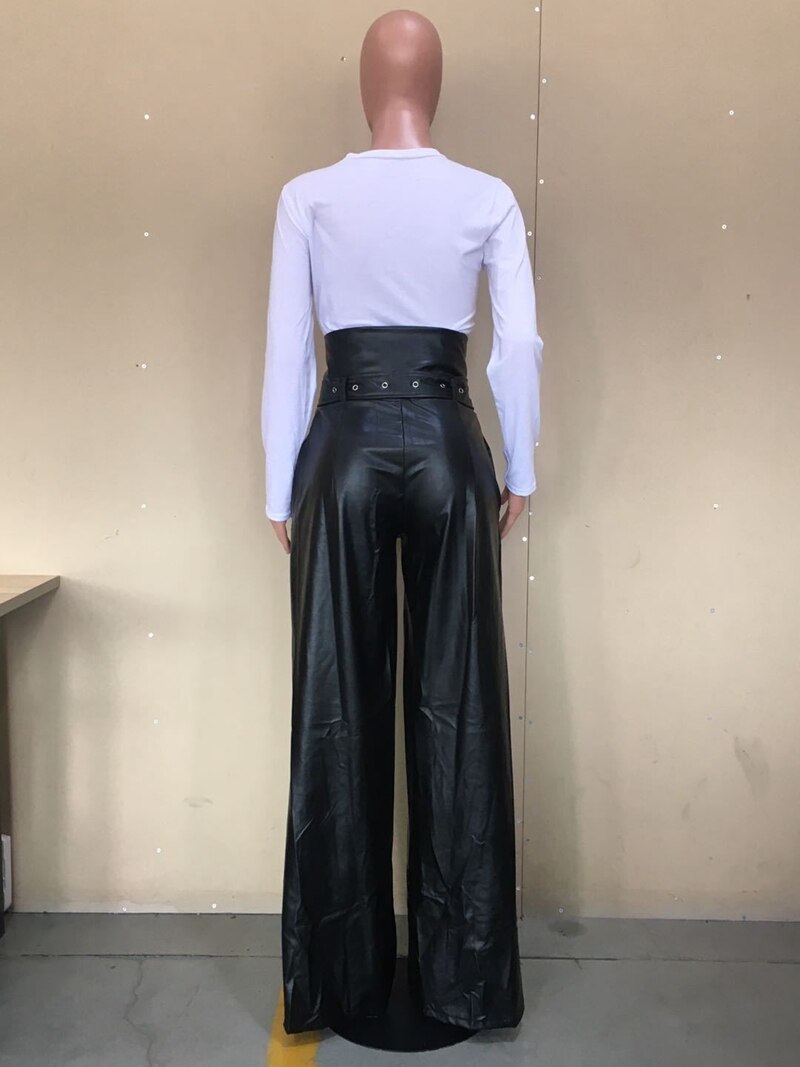 High Waist PU Leather Pants