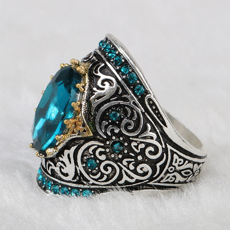 Silver 925 Aquamarine Ring for Women