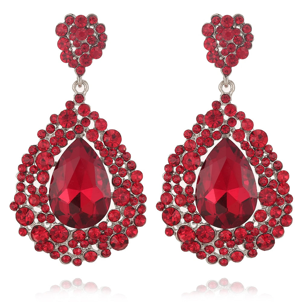 Fashion Crystal Big Water Drop Earrings