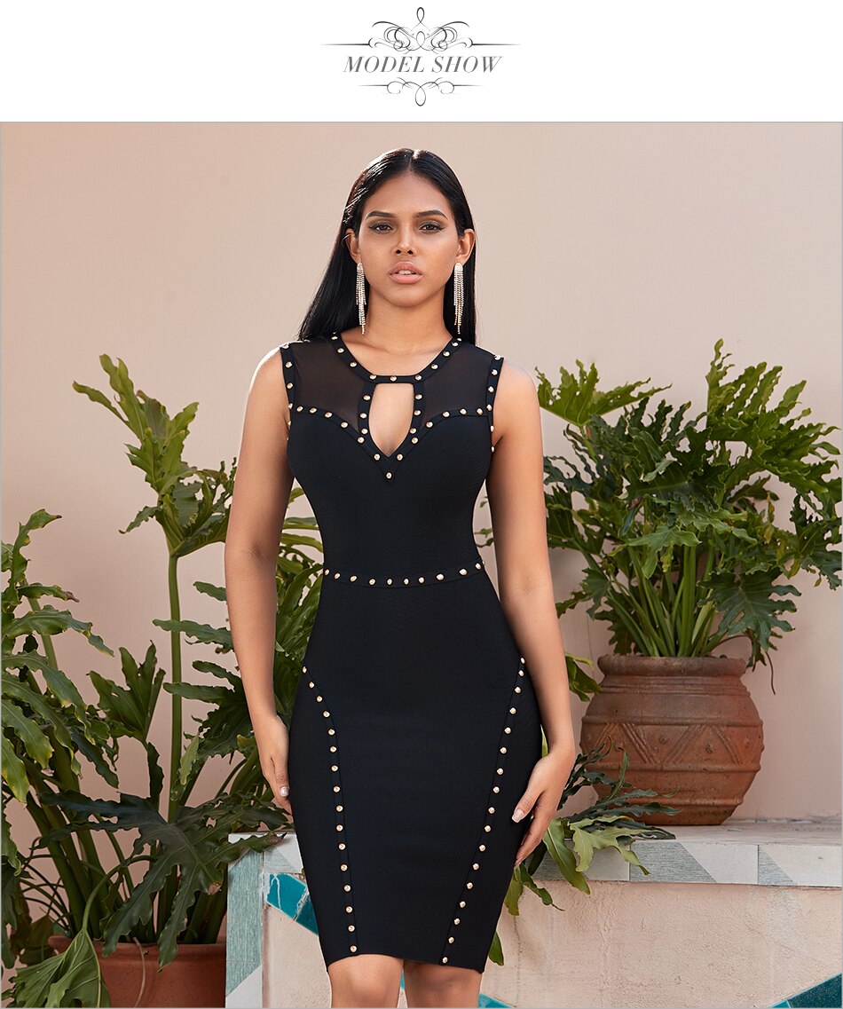 Summer Beading Bodycon Bandage Dress