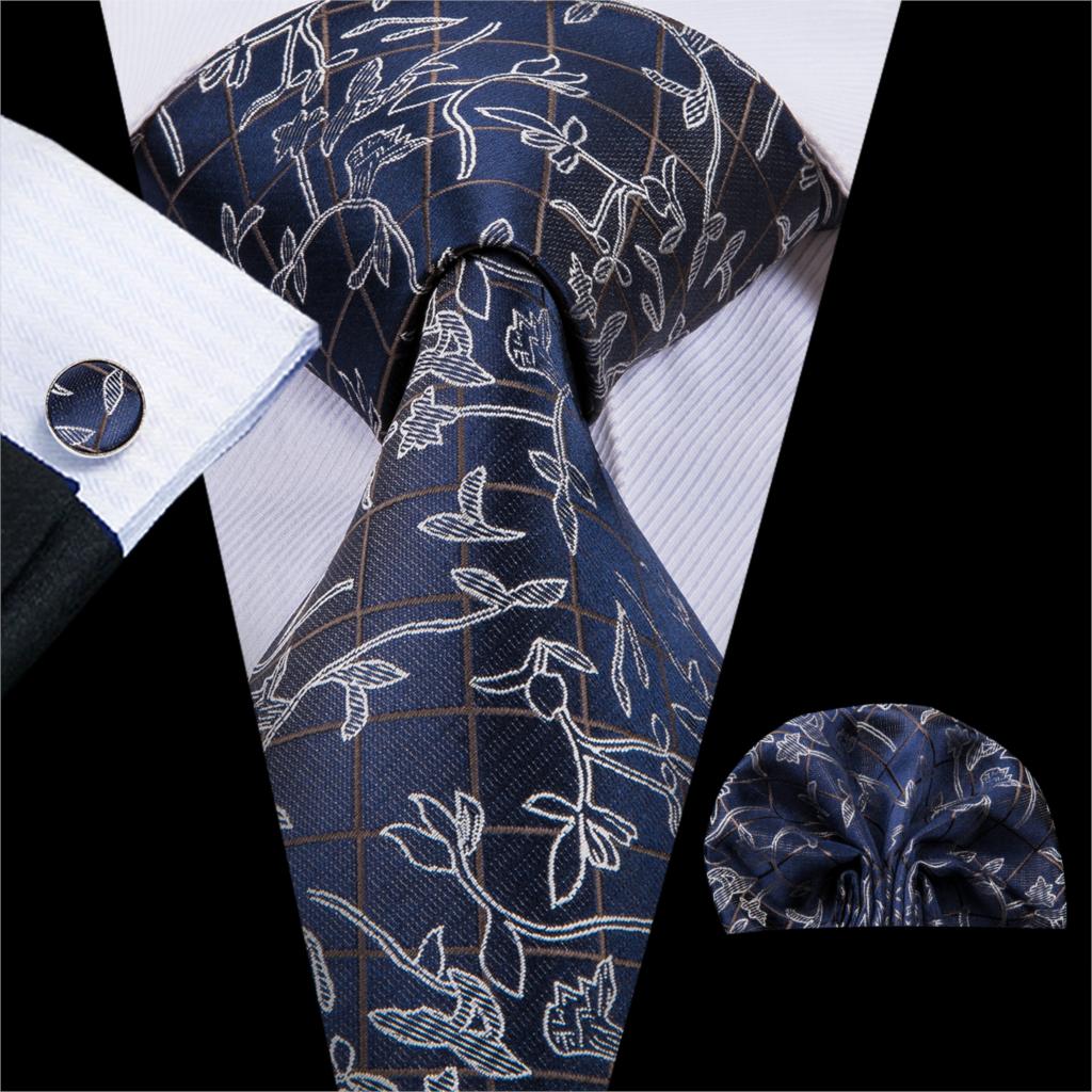 Black Solid Dot Silk Wedding Tie Hanky Cufflink Set