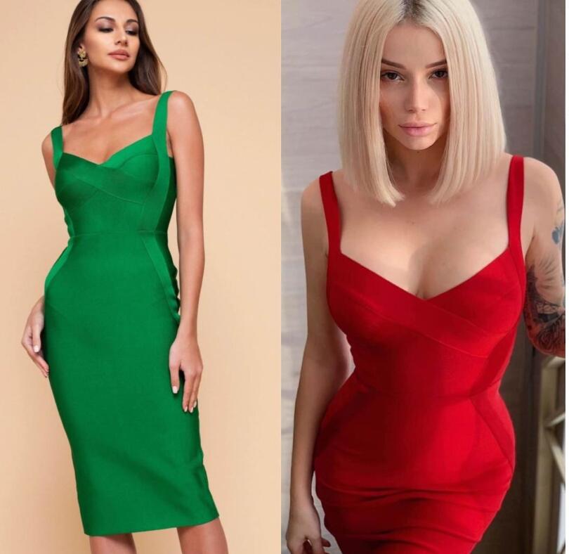 Knee Length Rayon Bandage Dress