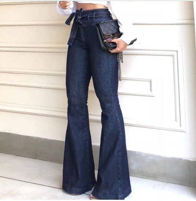 High Waisted, Wide Leg Jeans