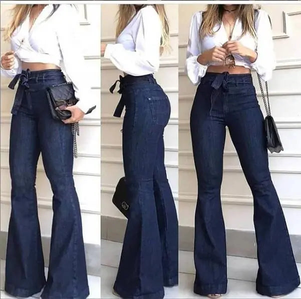 High Waisted, Wide Leg Jeans