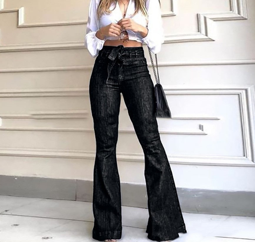 High Waisted, Wide Leg Jeans