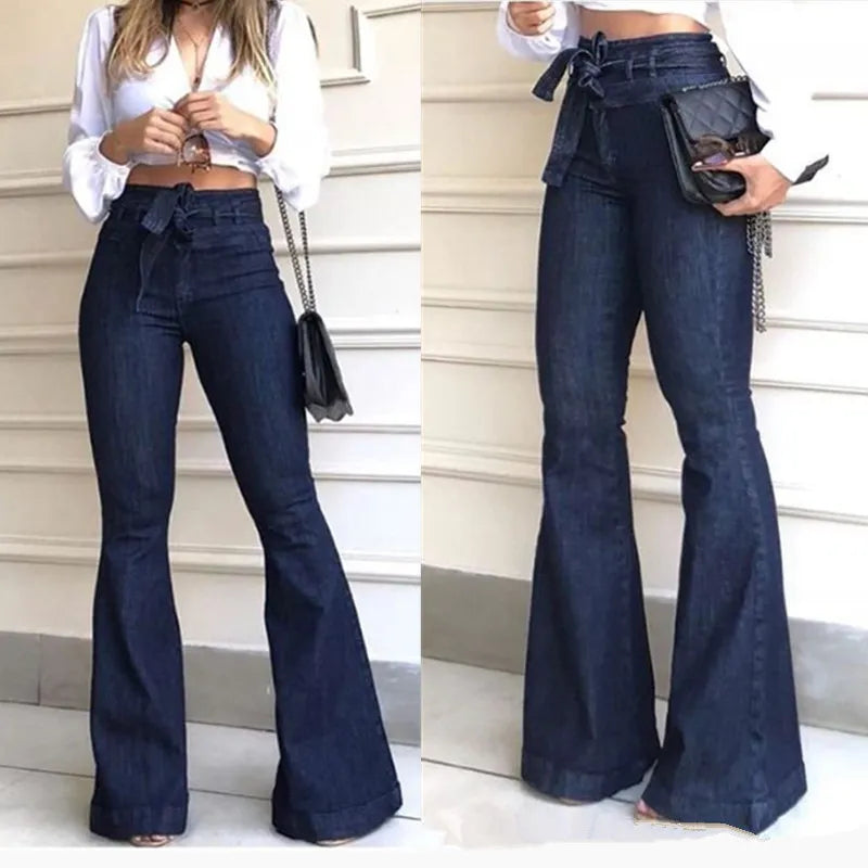 High Waisted, Wide Leg Jeans