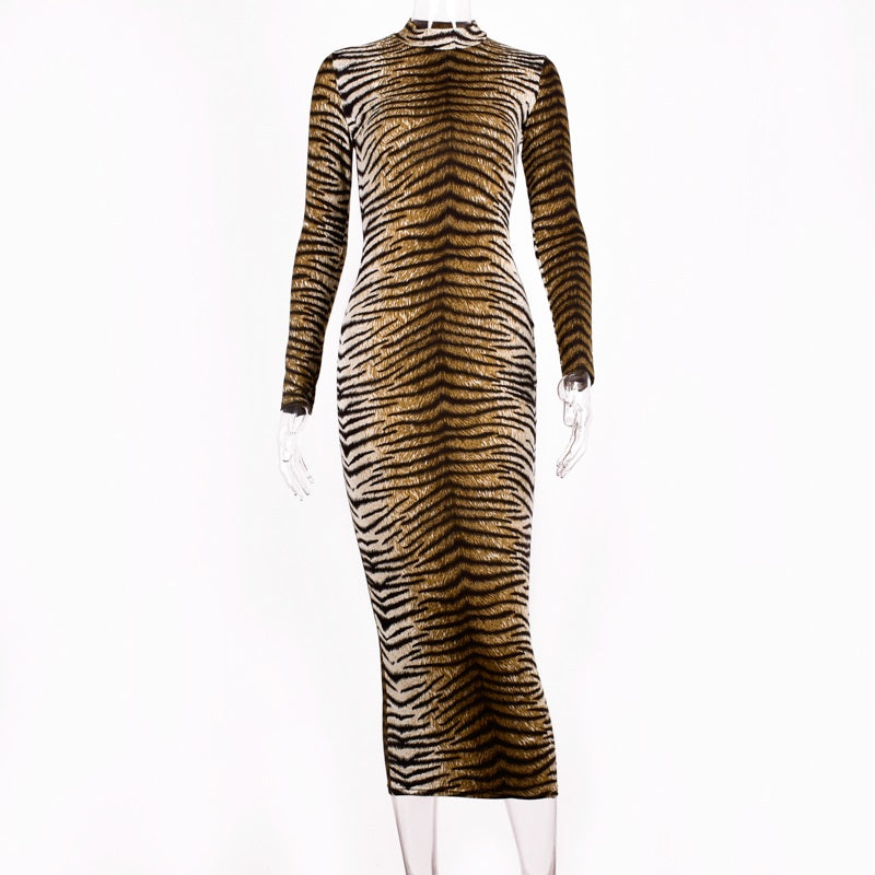 Animal Print Slim Bodycon Sexy Dress