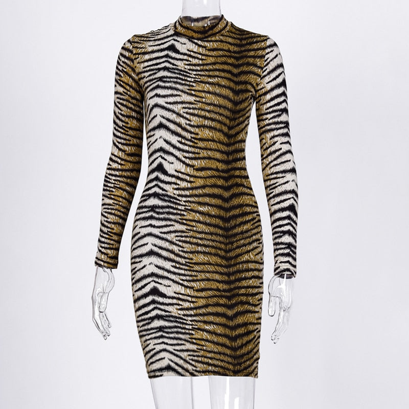 Animal Print Slim Bodycon Sexy Dress