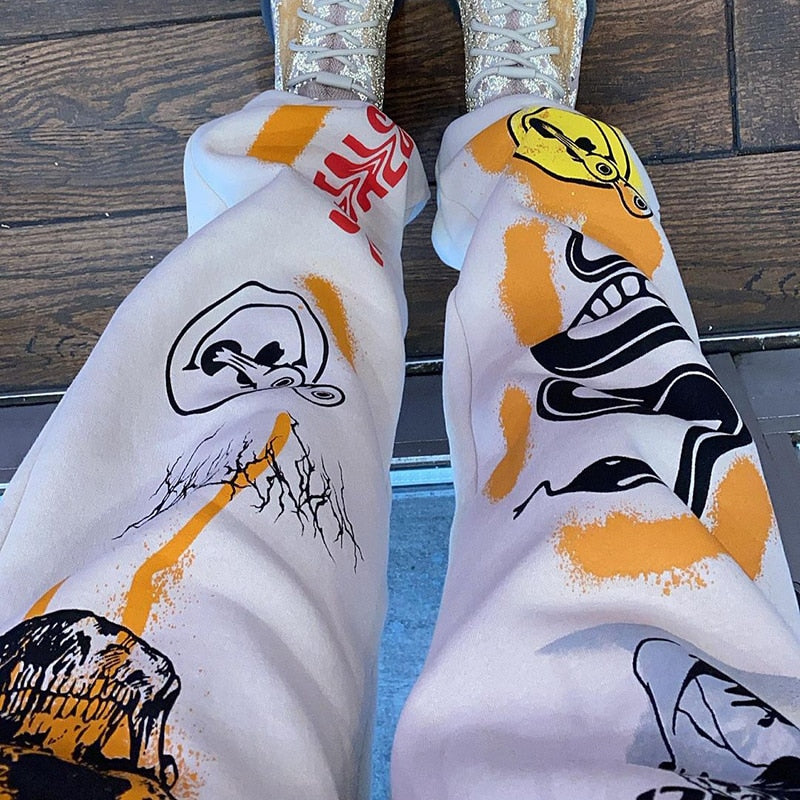 Harajuku Cartoon Printed Sweat Pants