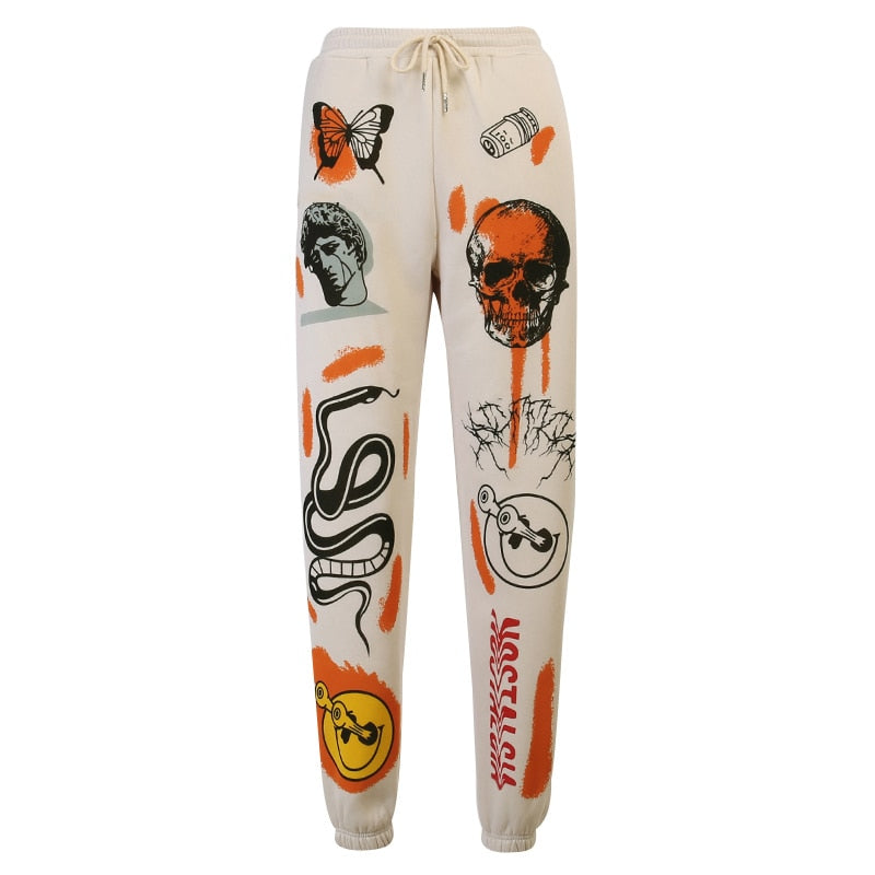 Harajuku Cartoon Printed Sweat Pants