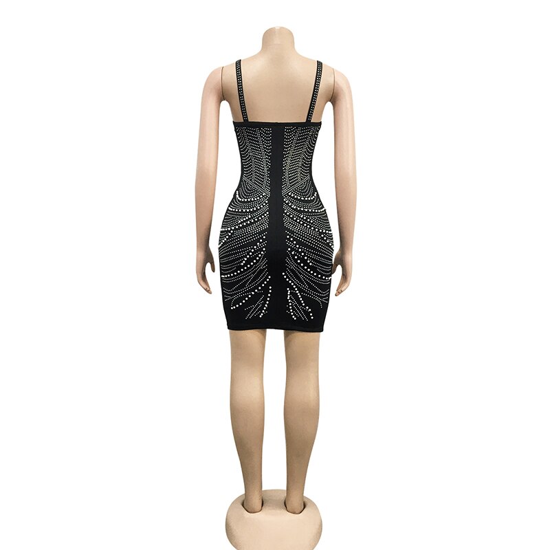 Glitter Pearl Crystal Mini Dress