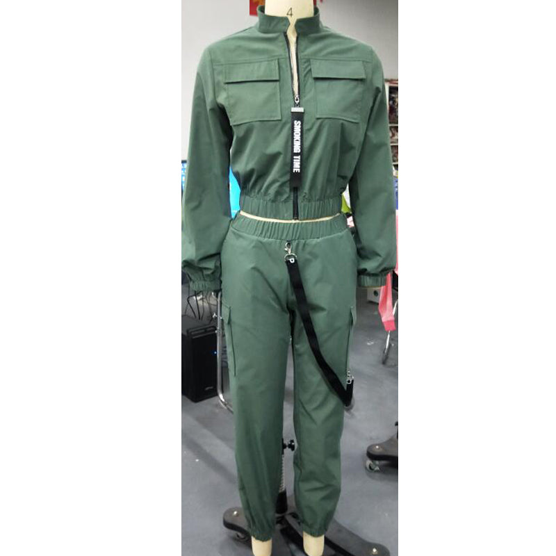 Long Sleeve Zipper Tops & Pants Streetwear Track Suit