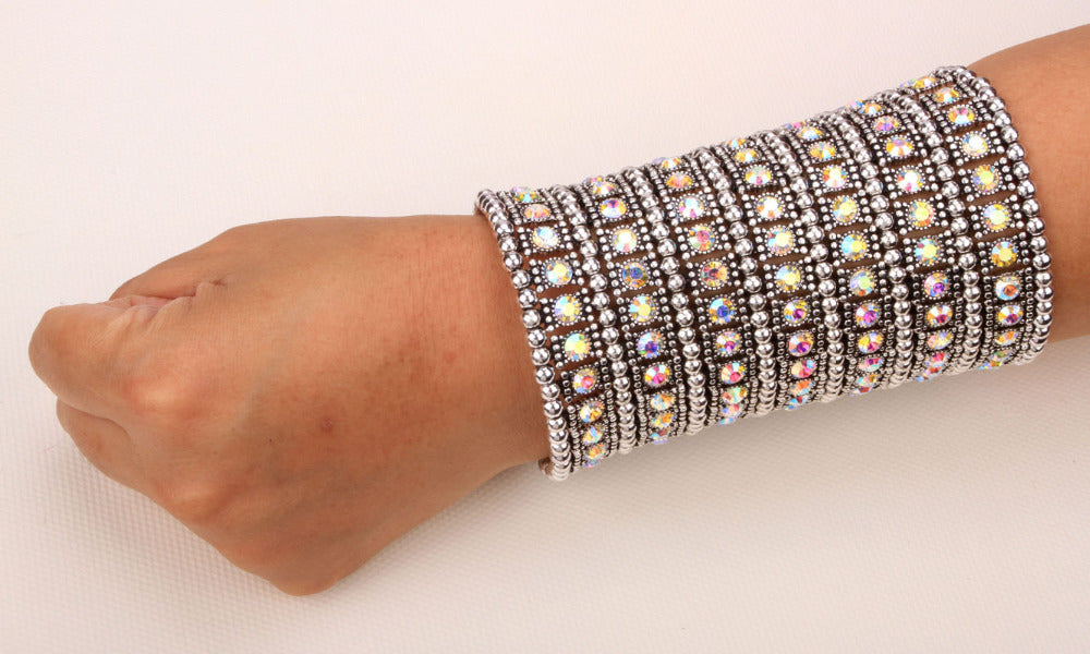 Multilayer stretch cuff bracelet