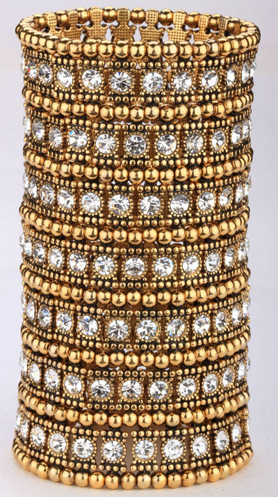 Multilayer stretch cuff bracelet