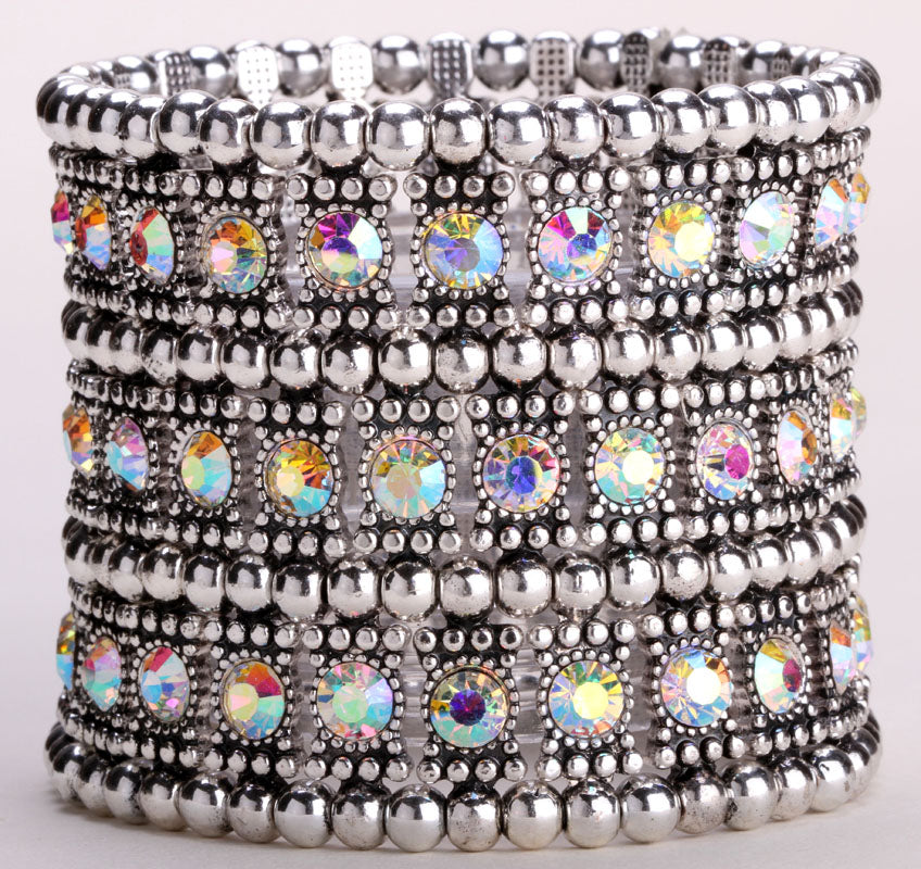 Multilayer stretch cuff bracelet