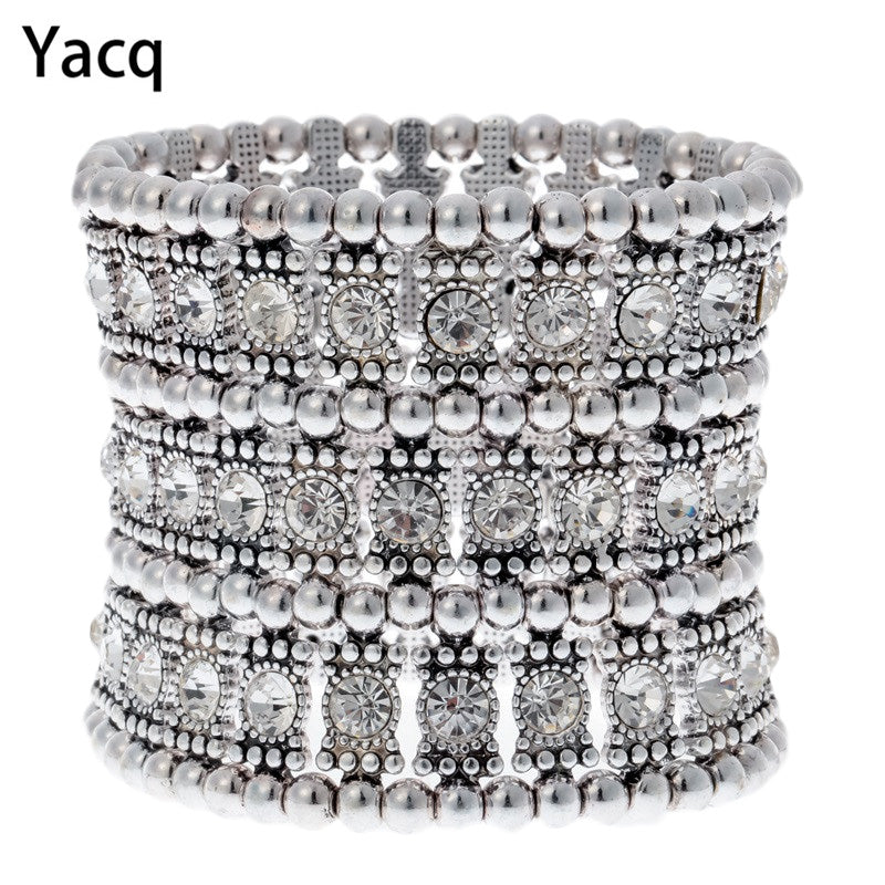 Multilayer stretch cuff bracelet