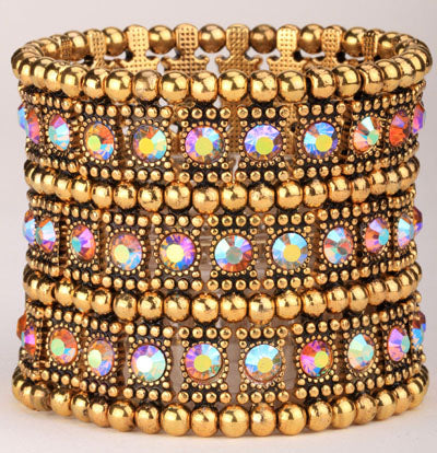 Multilayer stretch cuff bracelet