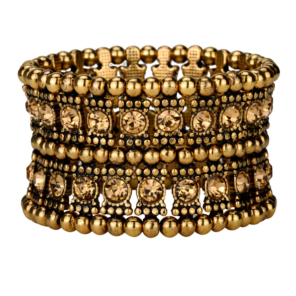 Multilayer stretch cuff bracelet