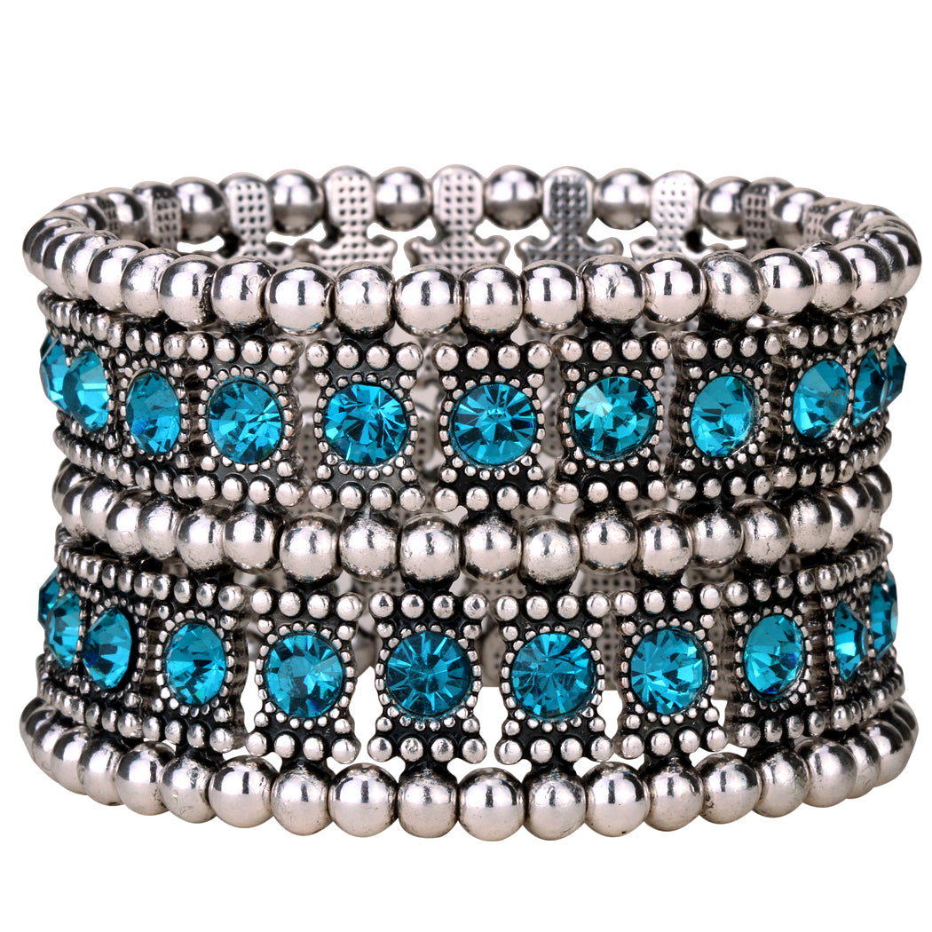 Multilayer stretch cuff bracelet