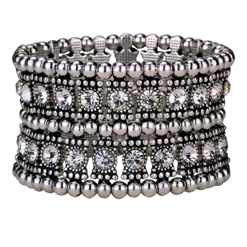 Multilayer stretch cuff bracelet