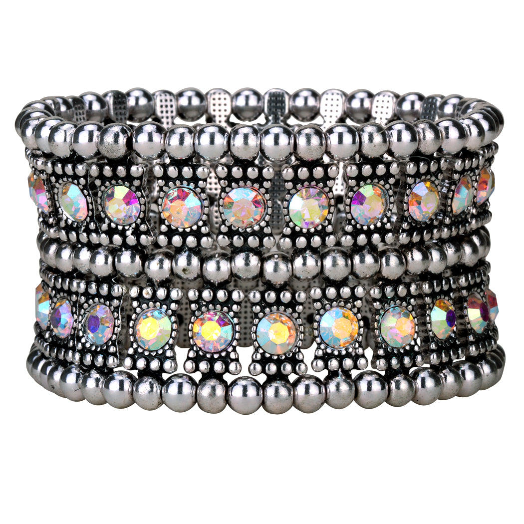 Multilayer stretch cuff bracelet