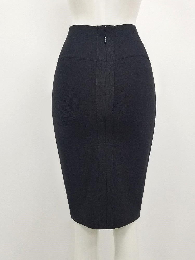 Black Red White Bodycon Bandage Skirt