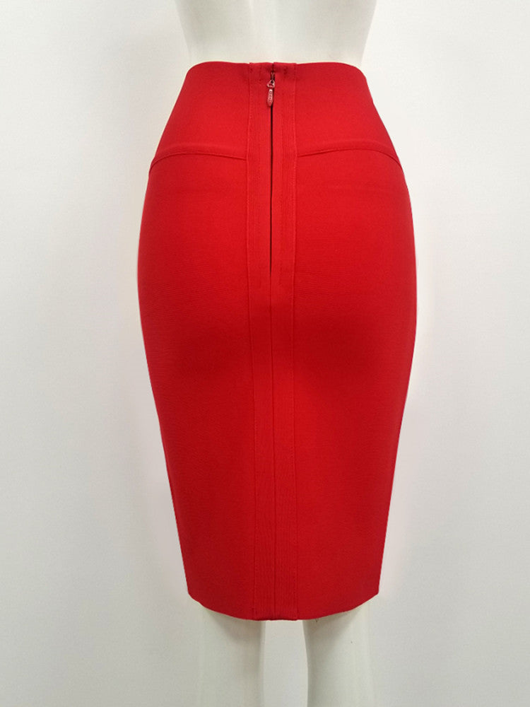 Black Red White Bodycon Bandage Skirt