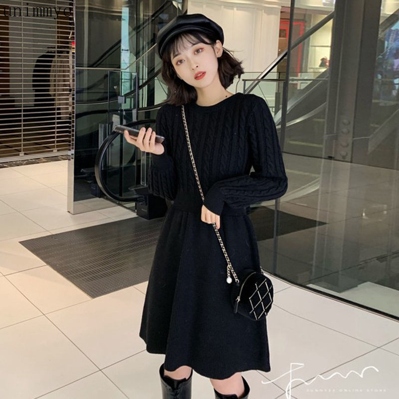 Autumn Winter Long Sleeve Slim Pullover Sweater Dress