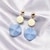 New Dangle Drop Earring Big Statement Acrylic Stripe Round Earrings Long Geometric Earrings For Women