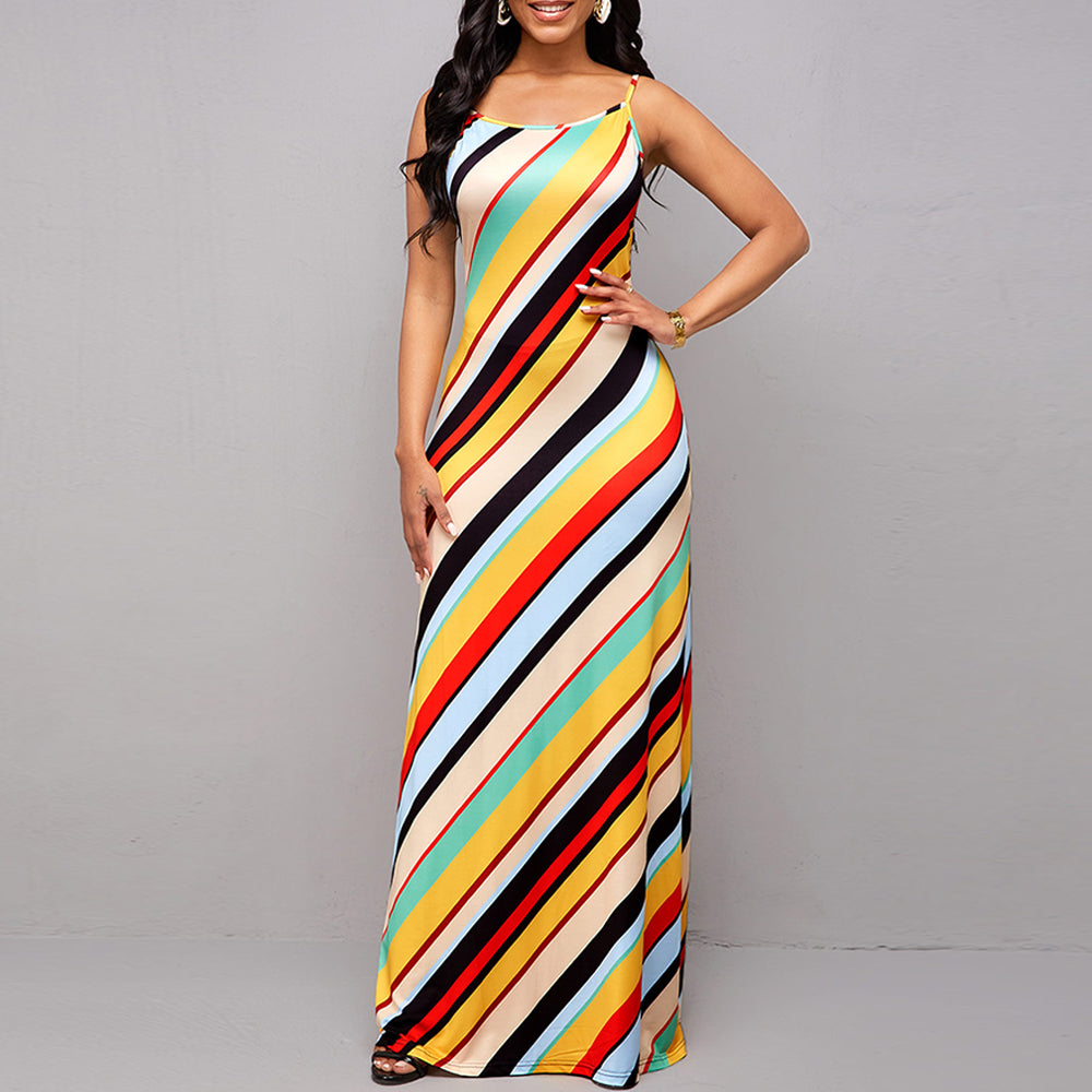 Vintage Spaghetti Strap Maxi Dress