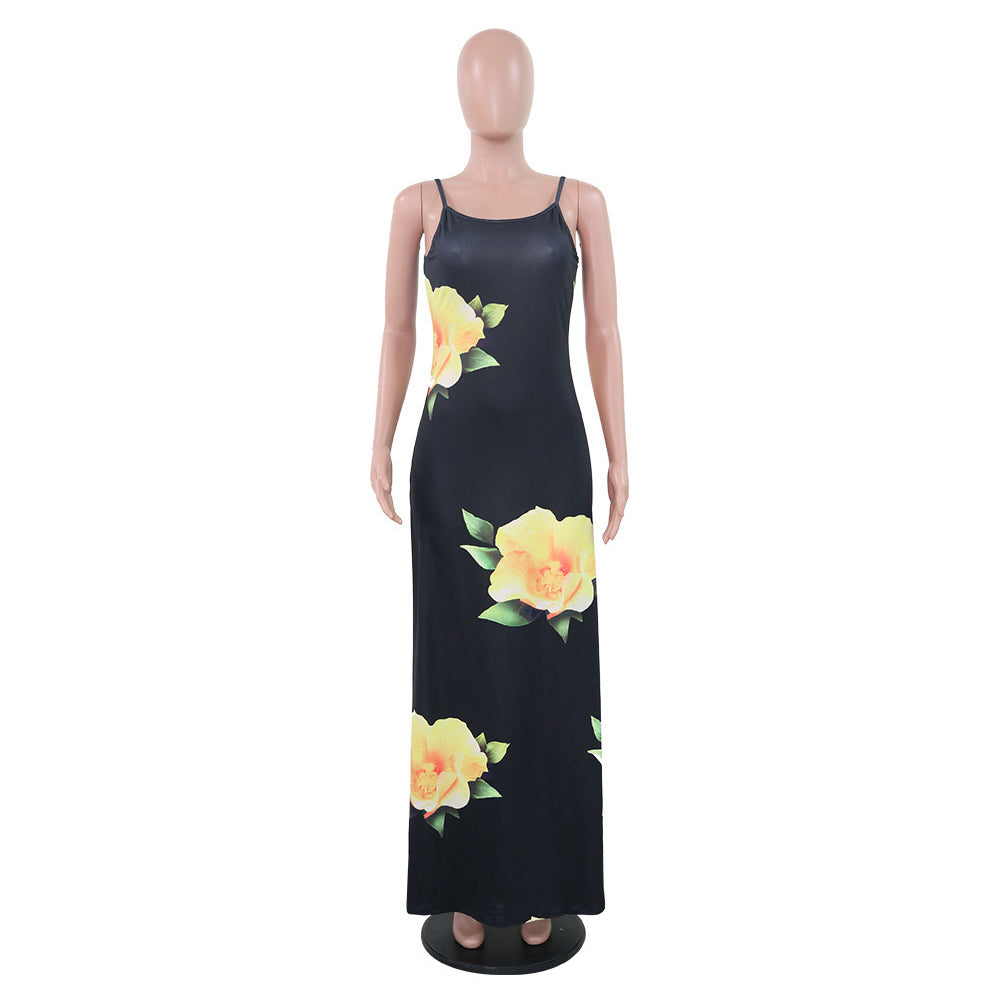 Vintage Spaghetti Strap Maxi Dress