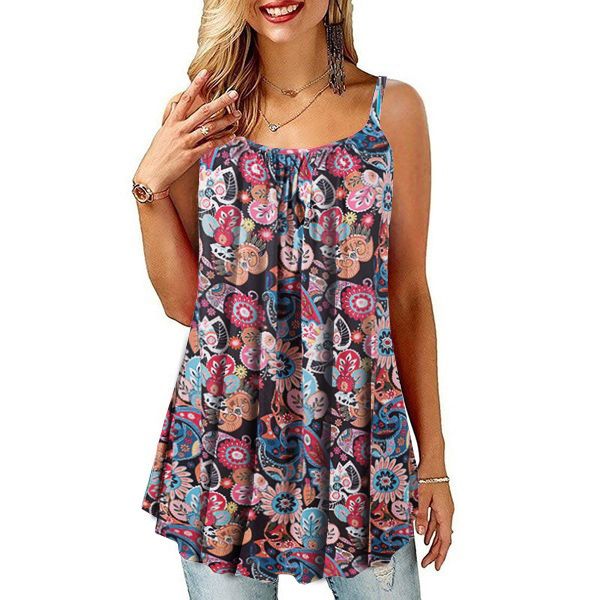 Plus Size S-6XL Women Summer Sleeveless Tank Top