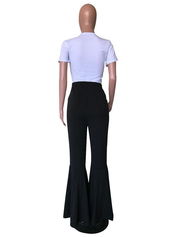 Solid Flare Pants For Women