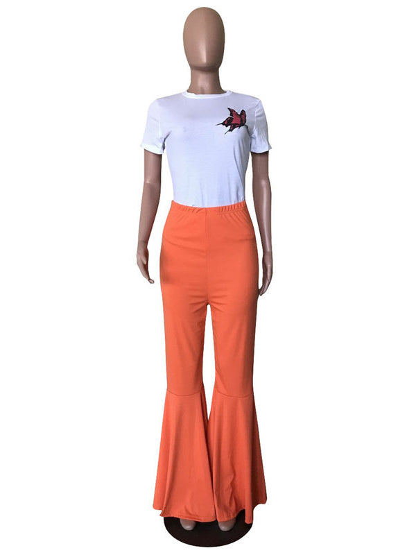 Solid Flare Pants For Women