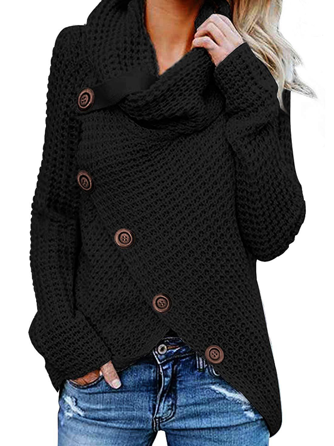 Winter Buttons Longline Solid Pullover Sweater