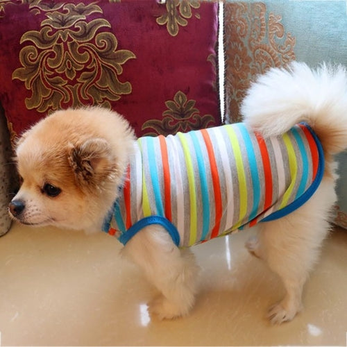 Pet Dog Clothing Cotton Stripe Vest Puppy Cotton