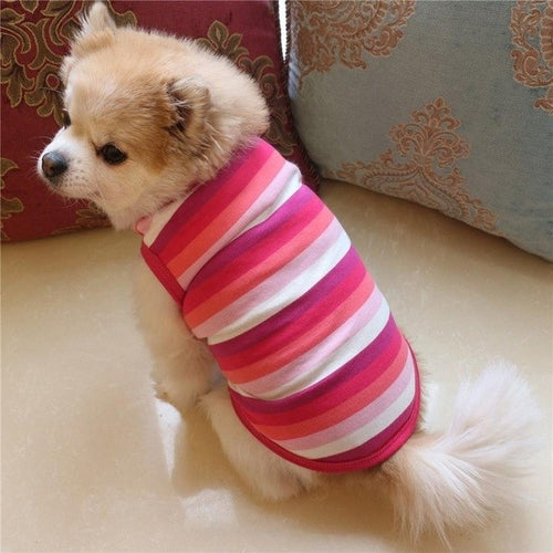 Pet Dog Clothing Cotton Stripe Vest Puppy Cotton