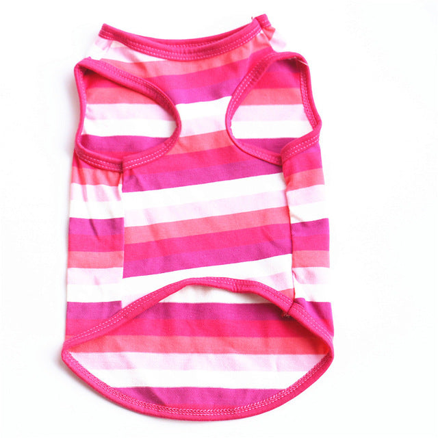 Pet Dog Clothing Cotton Stripe Vest Puppy Cotton