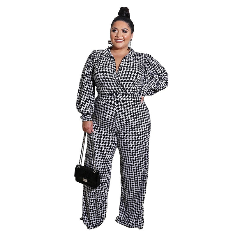 Plus Size Straight Trouser Jumpsuit With Sash