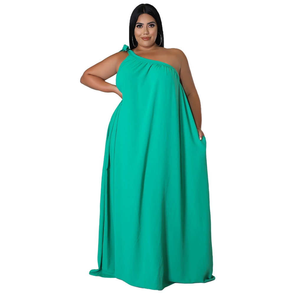 Plus Size Sexy Sleeveless Solid Color Maxi Long Dresses