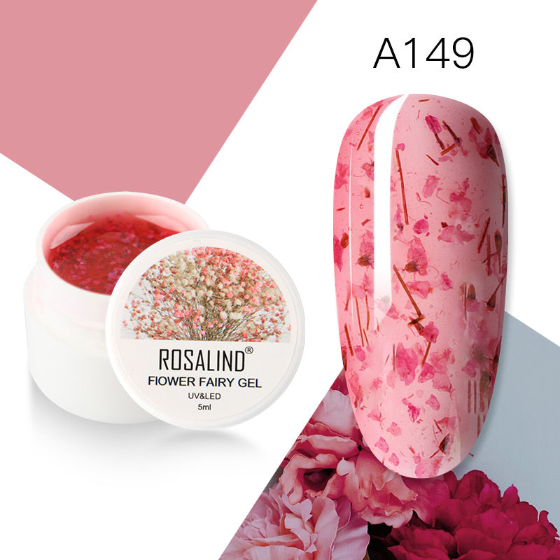 Dried Flower Gum Gel Nail Polish