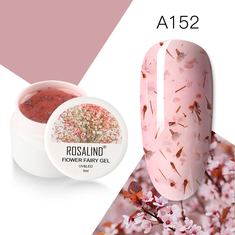 Dried Flower Gum Gel Nail Polish