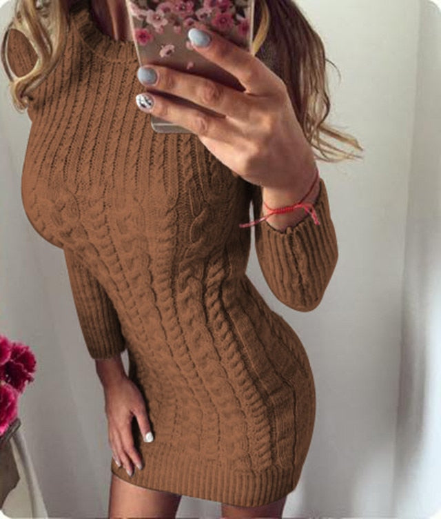Autumn Winter Warm Sweater Dress